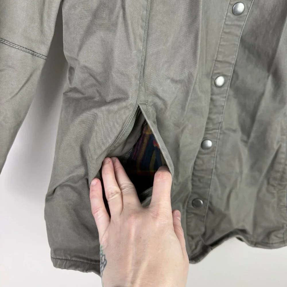 Kuhl Generatr Jacket Womens Small Olive Green Flannel Lined Utility Outdoor - Picture 4 of 9